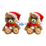 Feisty Pets by William Mark- Ebenezer Claws™️- Adorable 8.5" Plush Stuffed Holiday Bear That Turns Feisty With a Squeeze!