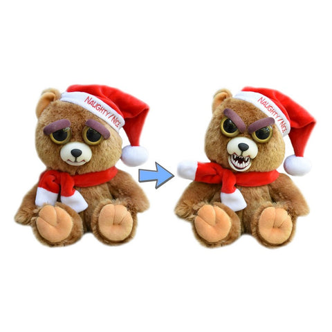 Feisty Pets by William Mark- Ebenezer Claws™️- Adorable 8.5" Plush Stuffed Holiday Bear That Turns Feisty With a Squeeze!