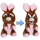 Feisty Pets by William Mark- Vicky Vicious™️- Adorable 8.5" Plush Stuffed Bunny Rabbit That Turns Feisty With a Squeeze!