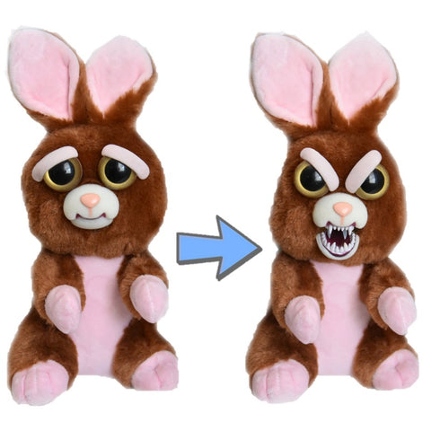 Feisty Pets by William Mark- Vicky Vicious™️- Adorable 8.5" Plush Stuffed Bunny Rabbit That Turns Feisty With a Squeeze!