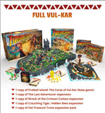 Fireball Island: The Curse of Vul-Kar - "The Full Vul-Kar" Kickstarter Bundle Including All Expansions, Printed Map, and Marbles