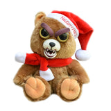 Feisty Pets by William Mark- Ebenezer Claws- Adorable 8.5" Plush Stuffed Holiday Bear That Turns Feisty With a Squeeze!