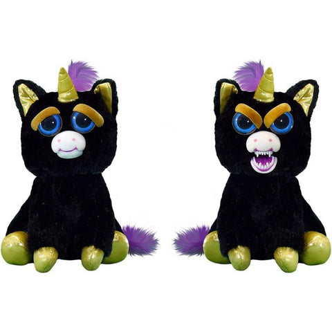 Feisty Pets Gloria Goldigger™️ Black Unicorn Plush Squeeze Animal Toy