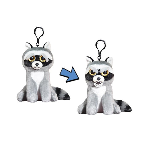 Feisty Pets Mini Rascal Rampage Raccoon 4" Backpack Plush Clip