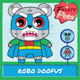 Feisty Pets® 8.5" Burro Machine the Cybernetic Donkey Claw Machine and 4" Mini Robo Doofus the Robot Super Bear with Feisty Fables #1 Comic Book - CCXP24 Exclusive